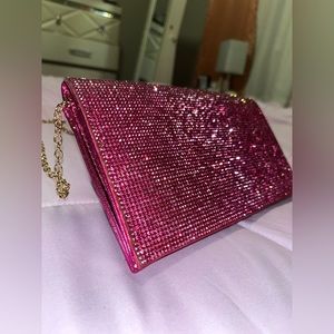 Pink Crossbody Chain Wallet